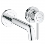 Смеситель для умывальника Grohe BauClassic, монтаж со стены, внешняя+внутренняя часть, хром (2029200C)