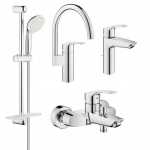 Комплект змішувачів для ванни та кухні GROHE Eurosmart New 4 в 1, хром (UA123248UH)