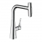 Смеситель для кухни Hansgrohe Metris Select 320 2jet с вытяжным изливом, хром (73820000)